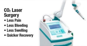 CO2 lasers can be used to reduce pain, blood loss, and swelling during surgery, and leads to quicker recovery.