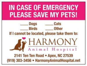 pet alert sticker
