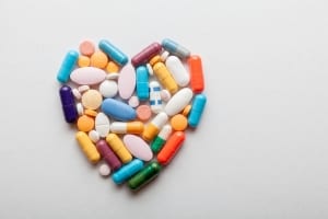 Heart made of medications.