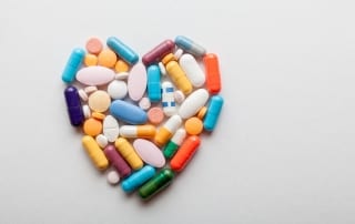 Heart made of medications.