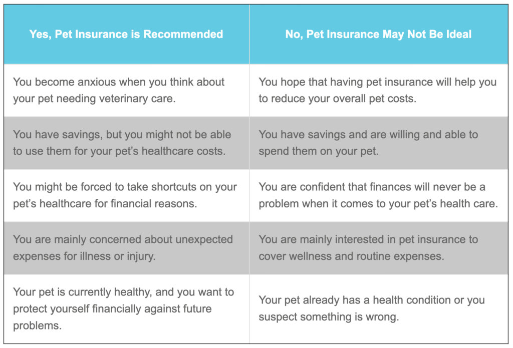 Pet Insurance Table Comparison